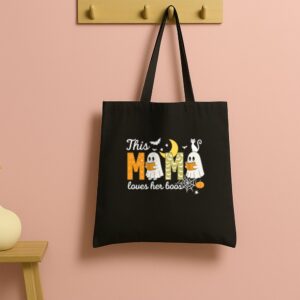 Tote Happy Halloween Mama Boo 13 Black