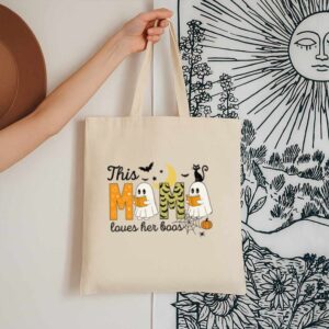 Tote Happy Halloween Mama Boo 13 Natural