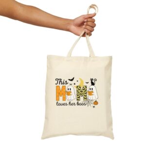 Tote Happy Halloween Mama Boo 17 Natural