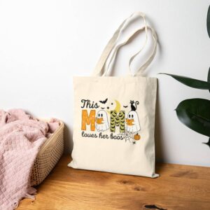 Tote Happy Halloween Mama Boo 19 Natural