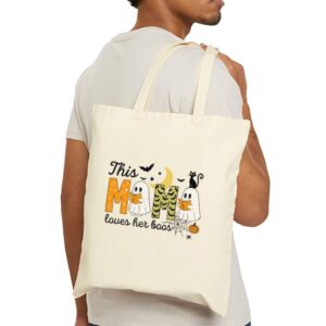 Tote Happy Halloween Mama Boo 23 Natural