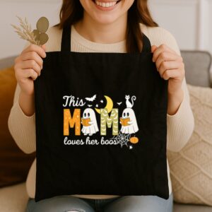 Tote Happy Halloween Mama Boo 3 Black Tote