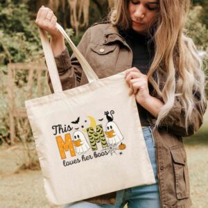 Tote Happy Halloween Mama Boo 3 Natural