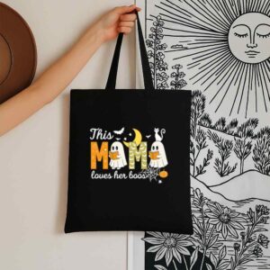Tote Happy Halloween Mama Boo 6 Black