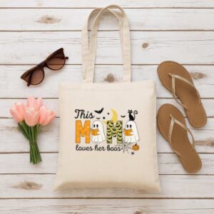 Tote Happy Halloween Mama Boo 6 Natural