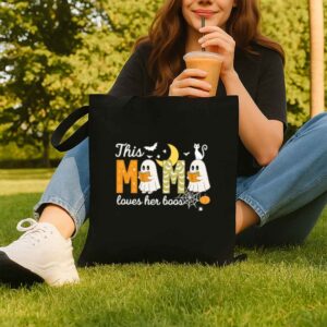 Tote Happy Halloween Mama Boo 8 Black