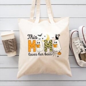 Tote Happy Halloween Mama Boo 9 Natural