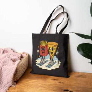 Tote Pizza French Fry 17 Black