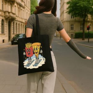 Tote Pizza French Fry 4 Black