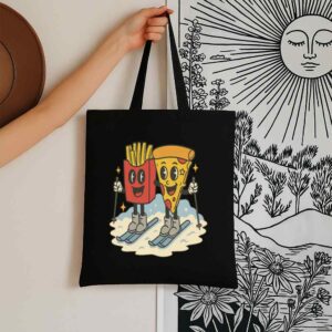 Tote Pizza French Fry 6 Black