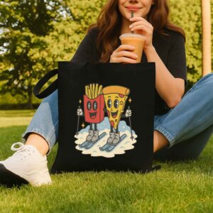 Tote Pizza French Fry 8 Black