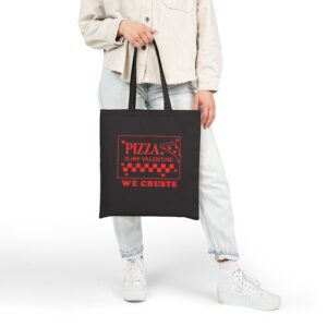 Tote Pizza Is My Valentine 20 Black