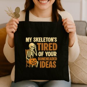 Tote Skeleton S Tired 3 Black Tote
