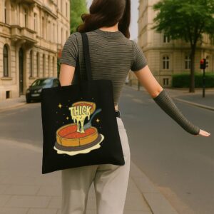 Tote Thick Deep Dish Pizza 4 Black Tote