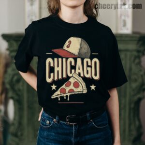 Chicago Pizza Baseball T-Shirt