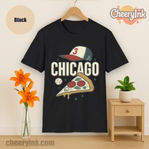Tshirt Chicago Pizza Baseball Black