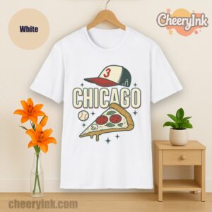 Tshirt Chicago Pizza Baseball White