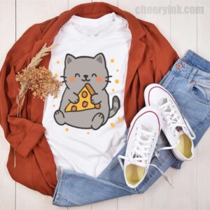 Tshirt Cute Cat Pizza 44 T