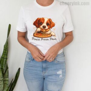 Tshirt Cute Spaniel Dog Eating Pizza 4 T