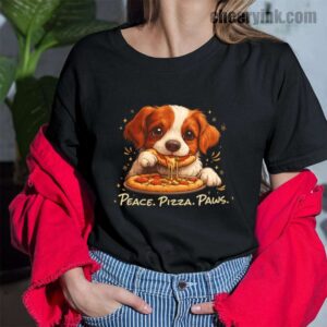 Tshirt Cute Spaniel Dog Eating Pizza 43 T