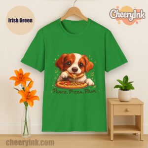 Tshirt Cute Spaniel Dog Eating Pizza Irish