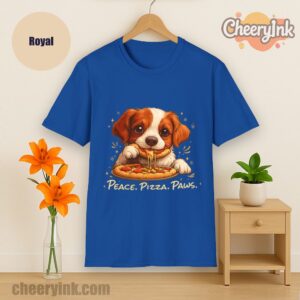 Tshirt Cute Spaniel Dog Eating Pizza