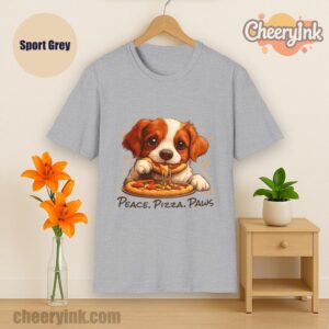 Tshirt Cute Spaniel Dog Eating Pizza Sport