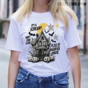 Tshirt Happy Halloween Scream House 13 T