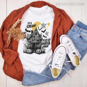 Tshirt Happy Halloween Scream House 44 T