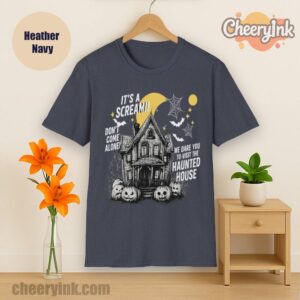 Tshirt Happy Halloween Scream House Heather