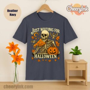 Tshirt Skeleton Pizza Lover Halloween Heather