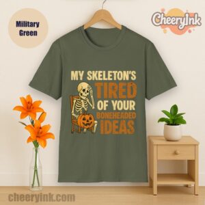 Tshirt Skeleton S Tired Military