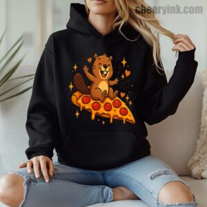 Hoodie Pizza Beaver Party 8