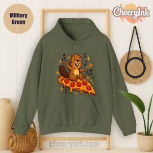 Hoodie Pizza Beaver Party Military