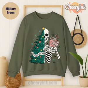 Sweatshirt Christmas Skeleton Military