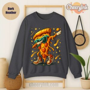 Sweatshirt Dabbing Pizza Slice Dark