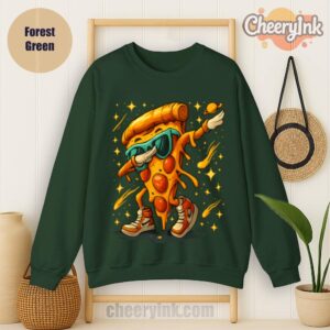 Sweatshirt Dabbing Pizza Slice Forest