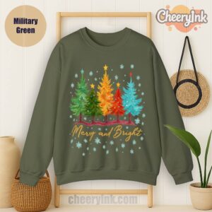 Sweatshirt Merry And Bright Military