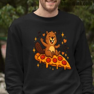 Sweatshirt Pizza Beaver Party 16