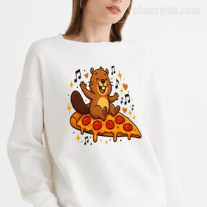 Sweatshirt Pizza Beaver Party 18