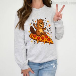 Pizza Beaver Party Sweatshirt