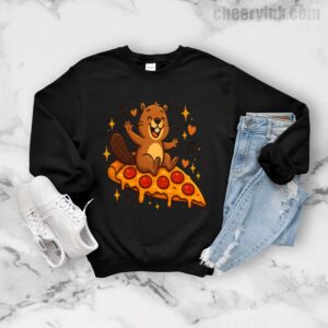 Sweatshirt Pizza Beaver Party 7