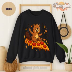 Sweatshirt Pizza Beaver Party