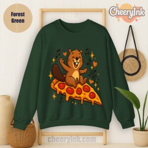 Sweatshirt Pizza Beaver Party Forest