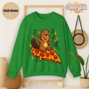 Sweatshirt Pizza Beaver Party Irish