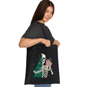 Tote Christmas Skeleton 2 Black