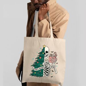 Tote Christmas Skeleton 2 Natural