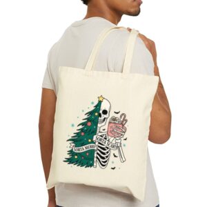 Tote Christmas Skeleton 23 Natural