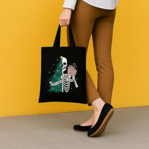 Tote Christmas Skeleton 5 Black