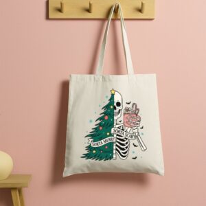 Tote Christmas Skeleton 5 Natural